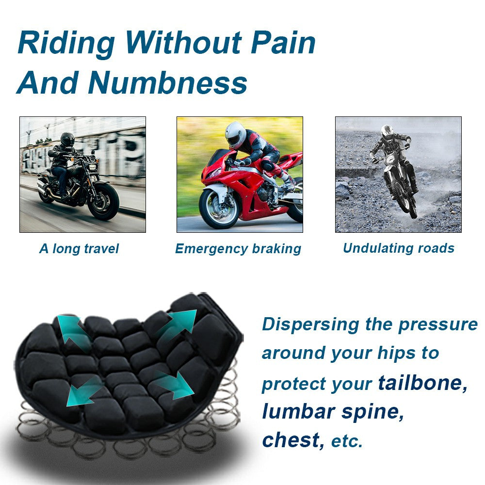 Motorcycle Seat Cushion Air Seats Pressure Relief, Water Fillable Cooling Down Seat Pad,Shock Absorption, Water Inflatable Suitable for Cruiser Touring Saddles