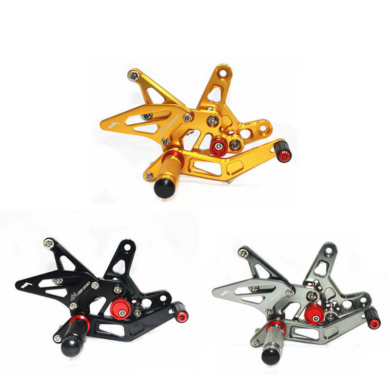 Rearsets Foot Pegs CNC Motorcycle Accessories Adjustable Rear Set FootPegs  For Kawasaki ZX6R 2007-2008
